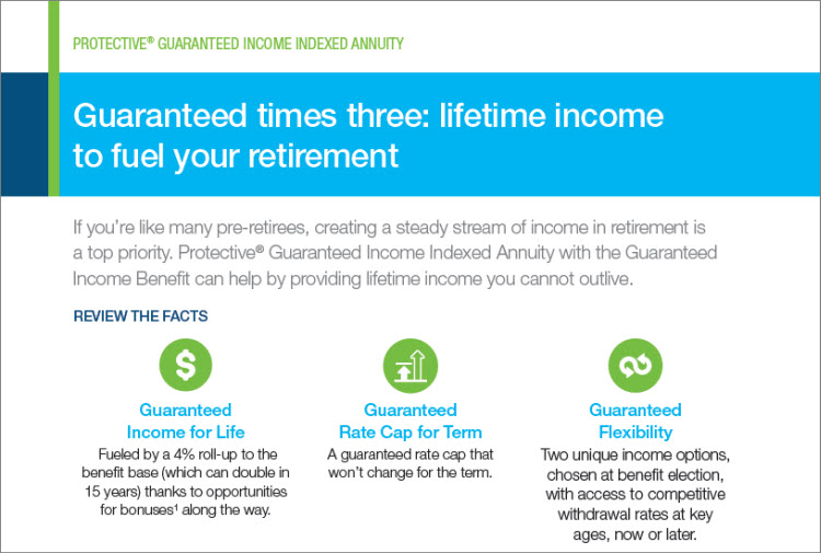 Click to Download Guaranteed Times Three: Lifetime Income to Fuel Your Retirement Flyer